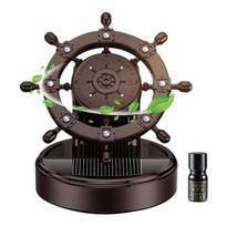 Automobilių aromaterapinis difuzorius Rotorinis saulės metalo vairo kvapas automobilio prietaisų skydelio ornamentas namų biuro darbalaukis C