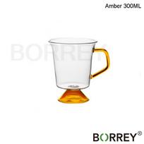 BORREY Coffee Mug Green Glass Cup Milk Tea Cups Goblet Amber Glass Mug Office Drinkware Water Beer Cocktail Glass Teacup 300ML Amber Mug 300ML white