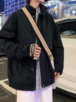 Man Fashion AutumnJacket Men Fashion Casual Windbreaker Jacket Coat Men Spring and Autumn Outwear Stand Slim Ery 3XL chaki