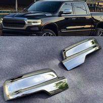 2 vnt. chromuotos Automobilio galinio vaizdo veidrodėlio dangteliai su posūkio žibinto stiliumi    Dodge Ram gray