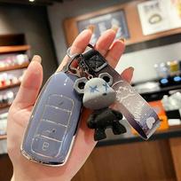 GUSHIBEI TPU raktų dėklas automobiliui, tinkantis Chery Tiggo 8 PRO MAX Style 2 pilka spalva
