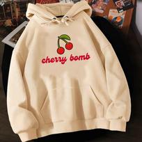Y2K vyšnių rašto kūdikių marškinėliai moterims Kawaii harajuku anime marškiniai su gobtuvu moterims 90-ųjų džemperiai Unisex 2XL