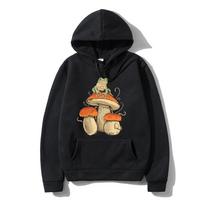 Cottagecore Aesthetic Mushroom Dark Academia Frog Hoody Unisexs Crewneck Hoodie Fashion Megztinis Megztinis Rudens Apranga Unisexs 2XL