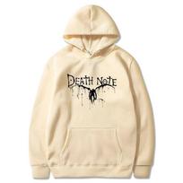 New Death Note Hoodies Anime Unisexga Print Streetwear Unisex Women Fashion Oversized Sweatshirts Hoodie Harajuku Pullovers Tracksuits Unisex 2XL beige