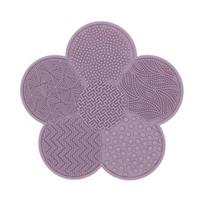 Silicone Flower Cleaning Tool Brush Pad Easy with Suction Cup Soft Scrub Pad for Loose Powder šviesiai violetinė spalva