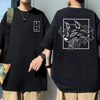 Anime Chainsaw Unisex Hayakawa Aki Fox Devil Kon Graphic Tshirt Unisex Unisexga Cotton T-shirts Crewneck Unisex Women Y2k T Shirt Streetwear 4XL yellow