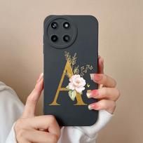 Case For OPPO Realme Q5 Pro U1 V13 V15 V20 V23 V25 V30 X2 X7 XT Cover High Quality Flower Letters Matte Liquid Soft Silicone Protective Shell Bumper Realme Q5