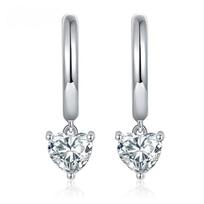Nauji Helovino 0,5 ct širdelės moisanito auskarai S925 sidabras padengtas 18K baltuoju auksu moteriški kabantys auskarai subtilūs GRA papuošalai 0.5ct total 1ct