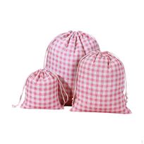 3x Easter Drawstring Bag Burlap Decorations Goodie Treat Bags white