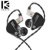 KBEAR geležinių žaidimų ratas su kvietinėmis ausinėmis HIFI gali būti pakeista linija aplink ausį - laidinės laidinės ausinės 3.5mm-without MIC-1.2m juoda