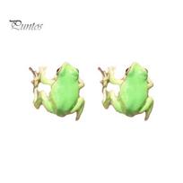 1 pora kūrybingų juokingų varlės formos ausų segtukų, mielų ryškios išvaizdos moteriškų gyvūnų poza, auskarai, papuošalai, dovana Frog