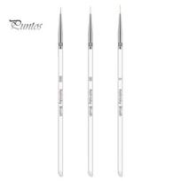 3 vnt. / rinkinys Nagų dailės šepetėliai Fine Liner Brush Neslystanti rankena Minkšti Šereliai Nešiojami Lengvi Nagų dailės šepetėliai Plona linija Nagų šepetėlio detalė 1 Set white