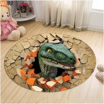 Svetainės kilimas Vaikams Animaciniai filmai Dinozaurai 3D apvalūs kilimėliai kavos staliukams Namuose Vaikų grindų kilimėliai, neslystantys kilimai 40cm