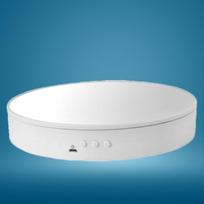 20 cm elektrinis besisukantis ekrano stovas su USB maitinimo laipsnio laikrodžių papuošalų laikiklis parduotuvei White Mirrored white