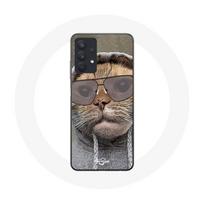 Coque pour Samsung Galaxy A32 5G Chat avec une capuche photo drole Animaux