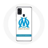 Coque Samsung Galaxy A21S om marseille logo blanc