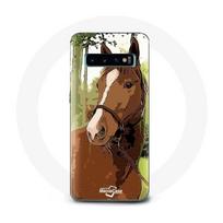 Coque pour Samsung Galaxy S10 PLUS Quarter Horse Marron Race de cheval