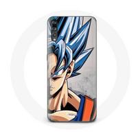 Coque pour Huawei p20 Anime Dragon Ball Goku Cheveux bleu mėlyna
