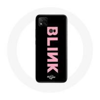 Coque pour Xiaomi Redmi 9C Blink Fandom Blackpink Logo Rose Fond Noir