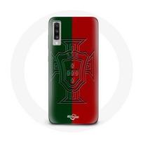 Case - Maniacase - Samsung Galaxy A70 - Portugal logo green and red - Silicone - Soft juoda