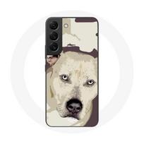 Coque pour Samsung Galaxy S22 Chien de Pitbull Blanc balta