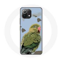 Coque pour Xiaomi Mi 11 Lite Perruches Oiseaux vert žalia