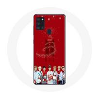 Coque pour Samsung Galaxy A21s BTS Bangtan Garçons Fond Rouge Cadeau de Noël 2023