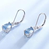 UMCHO Sky Blue/peridot Clip Earrings Christmas Mother's Day Valentine's Day Jewelry Gifts for Women Wife Moms Girl for Any Occasion dangaus mėlyna spalva