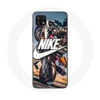 Case - Nike - Samsung Galaxy A22 5G - Flexible - White - Motorcycle Wheel balta