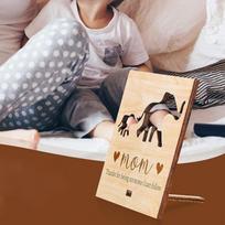 Medinė plokštelė Motinos dienos dovana, Dramblių mama ir vaikas Mama ženklas Medžio dekoras, gray