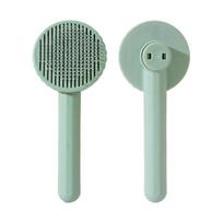 Self-cleaning Spiked Rake Brush for Dogs and Cats Pet Massage Grooming Brush Tool 1pc žalia