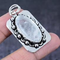 Natural Selenite Gemstone Handmade 925 Sterling Silver Gift Pendant 2.09  b8k14