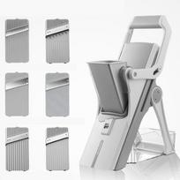 WTEMPO Vegetable Cutting Tool Household Multi-function Removable Wire Eraser Potato Shredding Tool Three-in-one Wire Cutter Slicer 40.5*19.5*13.5cm pilka