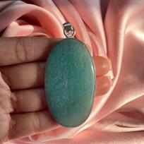 Amazonite Pendant With Silver Chain Necklace 925 Sterling Silver Gift Pendant