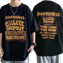 2024 Reperio Kanye West Marškinėliai College Dropout Grafikos Spaudinys Marškinėliai Unisex Moterims Hip Hop Vintažiniai Gotiški Marškinėliai Trumpomis Rankovėmis 4XL