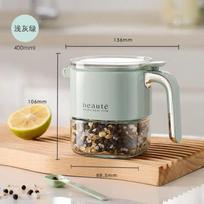 Moisture-proof Seasoning Bottle, Kitchen Press Seasoning Box, Simple Household Storage Box, Sealed Salt Jar with Spoon, Light Lu 400ml dramblio kaulas
