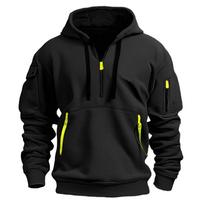 Vintažinis vyriškas megztinis megztinis Gatvės vyriškas drabužiai Vyriškas negabaritinis megztinis su gobtuvu Vyriškas retro stiliaus Harajuku vienspalvis gobtuvas 2XL juoda