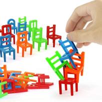 18Pcs/Set Mini Balance Chairs Game Stacking Blocks Assembly Family Game Balancing Training Interactive Educational Toy for Kids 1 set green