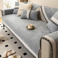 Šenilinis sofos užvalkalas pliušinis rutulinis sofos užvalkalas Four Seasons Living Room Universalus namų sofos užvalkalas Pagalvėlė kreminė vėjo sofos pagalvė 70x70cm 1pcs beige