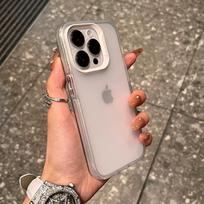 Prabangus skaidrus matinis telefono dėklas, skirtas iPhone 11 12 13 14 15 Pro Max 15 Plus X Xs Max XR buferio galinis dangtelis For iPhone 13Pro Max black