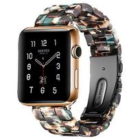 Resin strap For Apple watch band 44mm 40mm iWatch band 42mm 38mm stainless steel buckle bracelet Apple watch series 3 4 5 se 6 For 42mm or 44mm black