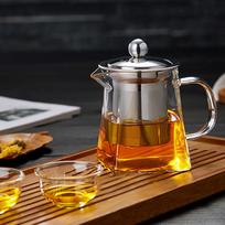 Karščiui atsparus stiklinis arbatinukas su filtravimo filtru Infuser arbatinukas 350ml gray