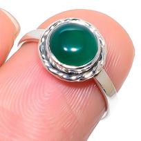 Natural Green Onex Gemstone Handmade 925 Sterling Silver Jewelry Ring S.6 u1g72