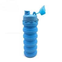 Portable Silicone Water Bottle Creative Outdoor Cycling Foldable Silicone Cup Business Gift Cup 500ml1PCS pink