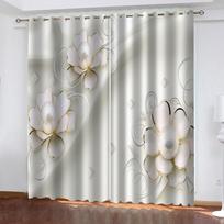 Gražios gėlių serijos Prabangios svetainės miegamojo namų dekoravimas skėčio užuolaidos, 2 kabliuko auskarų vėrimas 100W130H(CM)40x51in&Hook