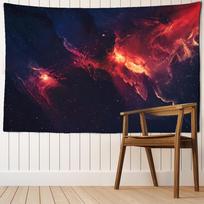 Psychedelic Red Nebula Tapestry Wall Hanging Abstract Art Mystical Hippie Tapiz Universe Dorm Home Decor 95x70cm brown