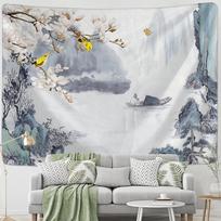 Kinų lotoso gobelenas sienų dekoravimas psichodelinis hipiškas boho stiliaus meno tapyba miegamasis svetainė namų dekoras 95x70cm