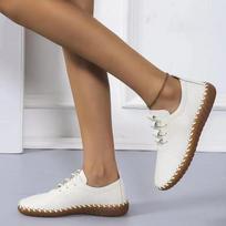Kedai Moteriški Batai Platforminiai Loferiai Suvarstomi Odiniai Balerinos Batai Madingi Pavasariniai Kasdieniai Mamos Batai Mujer Zapatos Chaussure Femme 43 brown