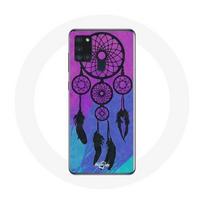 Samsung Galaxy A21S Case Dream Catcher Black Blue and Purple Background