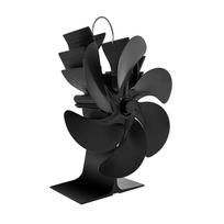 Mini krosnelės ventiliatorius, 6 ašmenų, didelio oro tūrio, šildomos medienos degikliai, židiniai, ventiliatorius, vidaus ir lauko šildymo krosnelės ventiliatorius black
